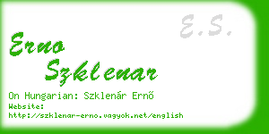erno szklenar business card