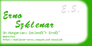 erno szklenar business card